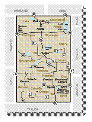 Map of Price County.gif