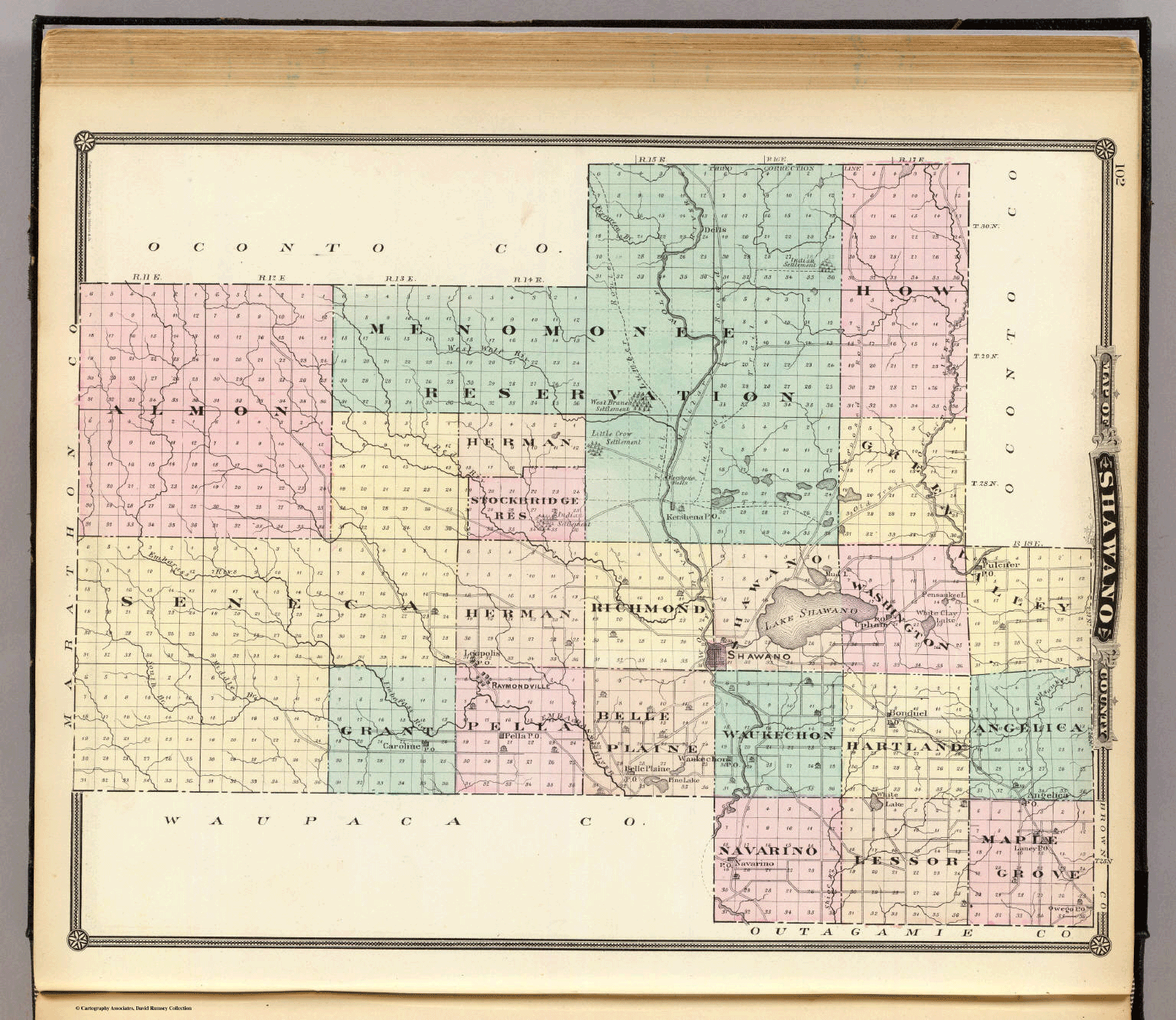 Shawano County Township Map Shawano County Maps And Gazetteers