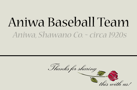 1920s Aniwa, Shawano County, Wisconsin Town Baseball Team