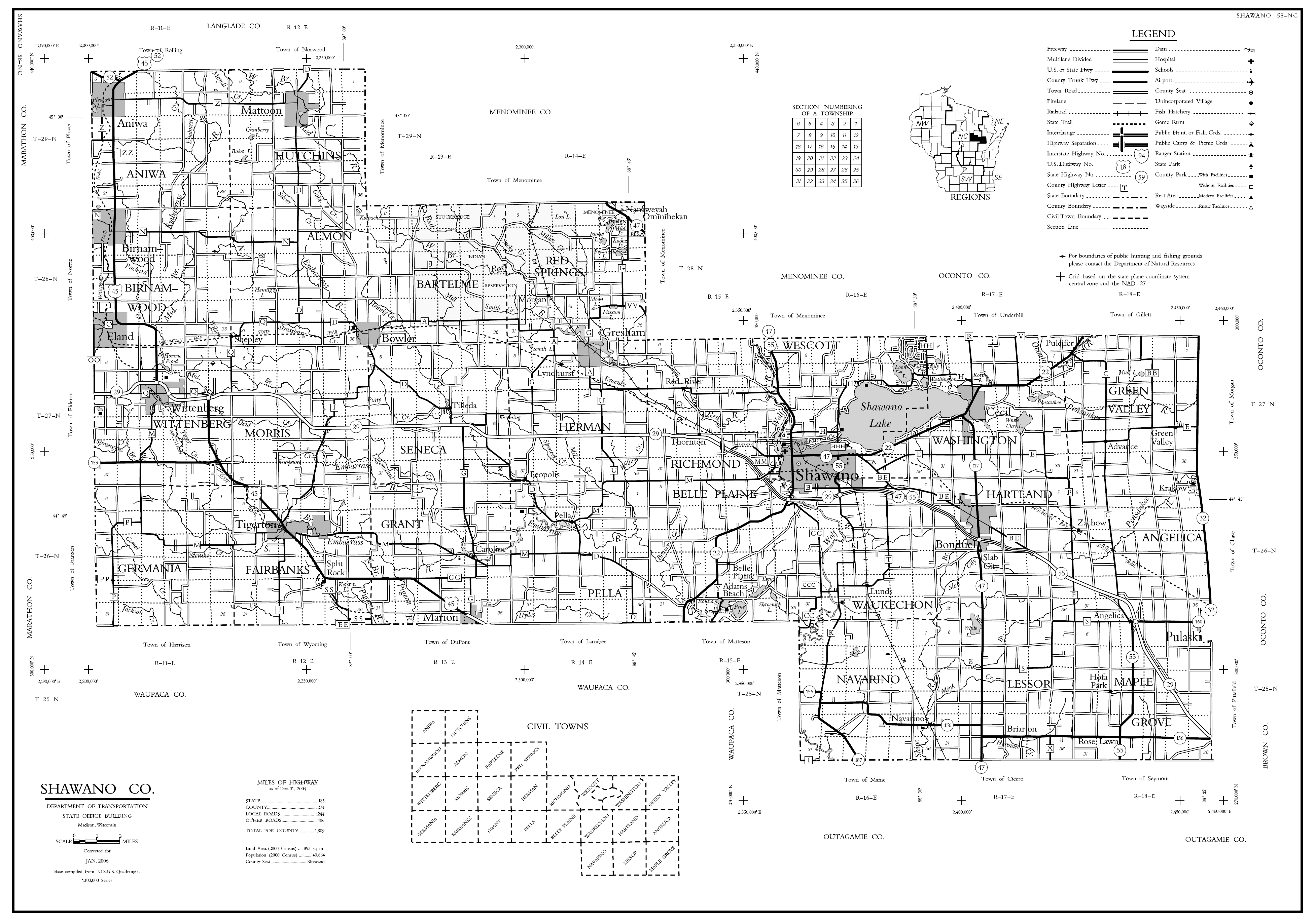 Shawano County Wi Gis Map Shawano County Maps And Gazetteers