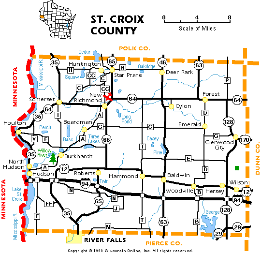 St. Croix County Map